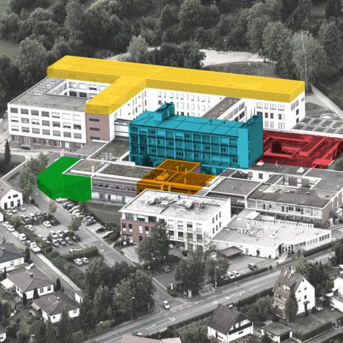 Luftaufnahme des Krankenhauses Lauf a. d. Pegnitz